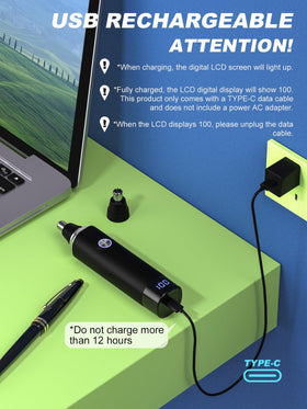 Affichage LED de la tondeuse Ginity montrant le niveau de batterie