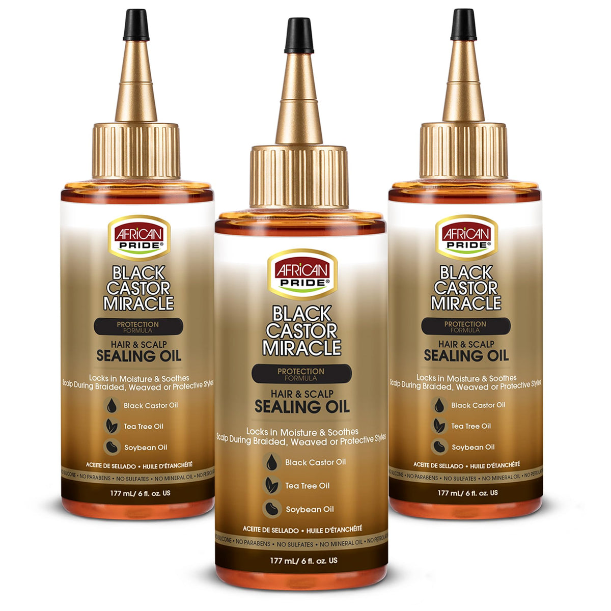 African Pride Huile Scellante Miracle 6oz vue de face