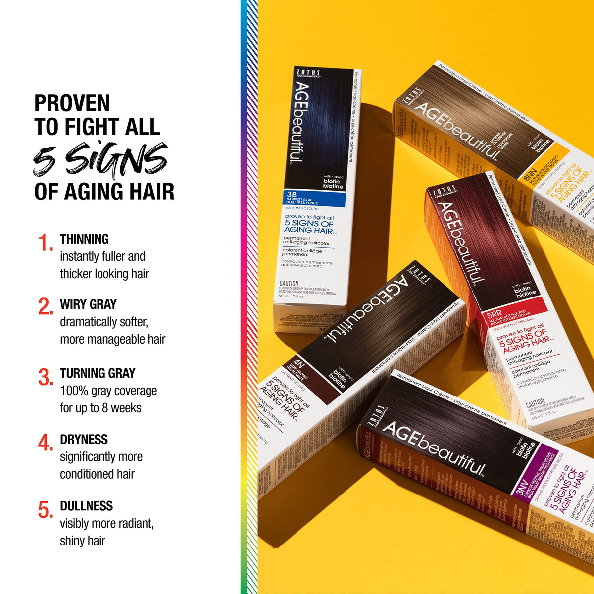 AGE beautiful 6RB, application sur cheveux