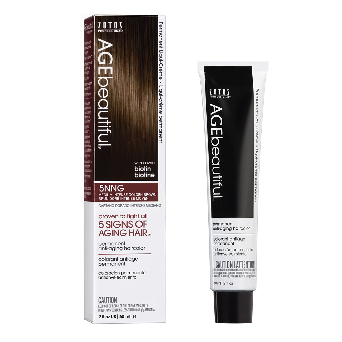 AGE beautiful Teinture Capillaire 5NNG Brun Doré Intense avant application