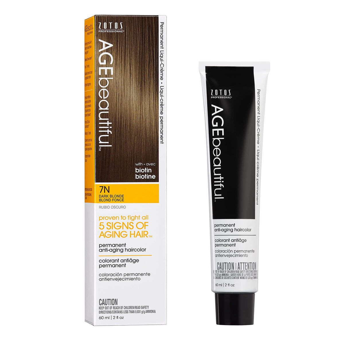 AGE beautiful Teinture Capillaire 7N Blonde Foncé avant et après application