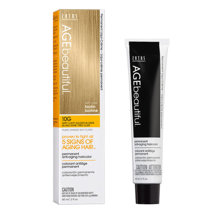 AGE beautiful Teinture Capillaire Permanente 10G Blond Doré Très Clair vue de face