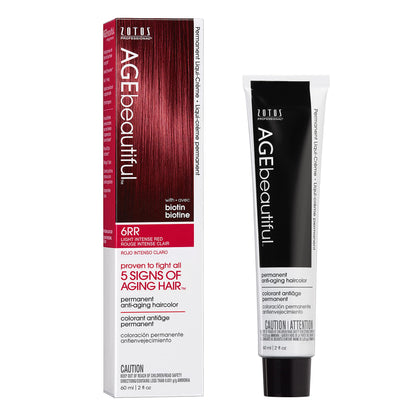 AGE beautiful Teinture Capillaire Permanente 6RR Rouge Intense avant application