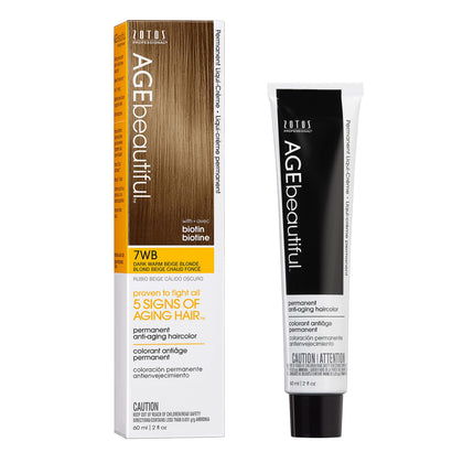 AGE beautiful Teinture Capillaire Permanente 7WB Beige Blonde Chaud - boîte avant