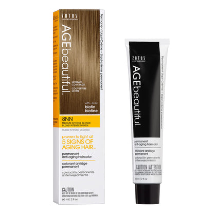 AGE beautiful Teinture Capillaire Permanente 8NN Blonde Intense avant application