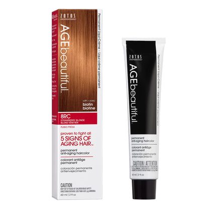 AGE beautiful Teinture Capillaire Permanente 8RC Blonde Fraise - vue avant