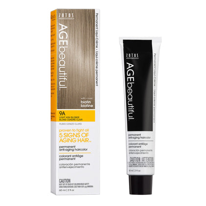 AGE beautiful Teinture Capillaire Permanente 9A Blonde Cendrée - avant et après