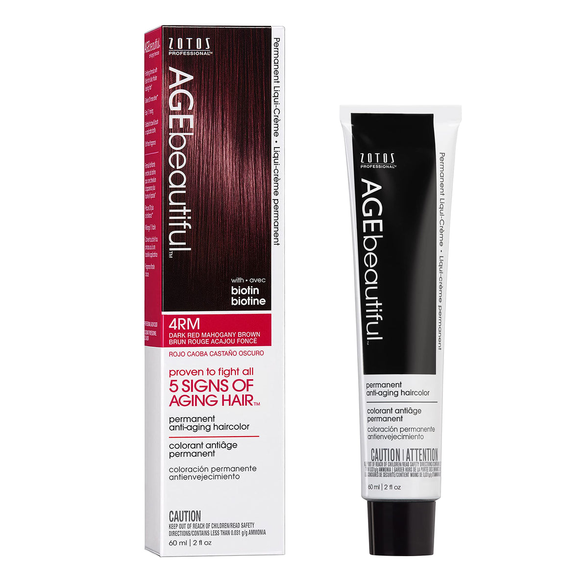 AGE beautiful Teinture Cheveux 4RM Marron Rouge Foncé - Boîte avant