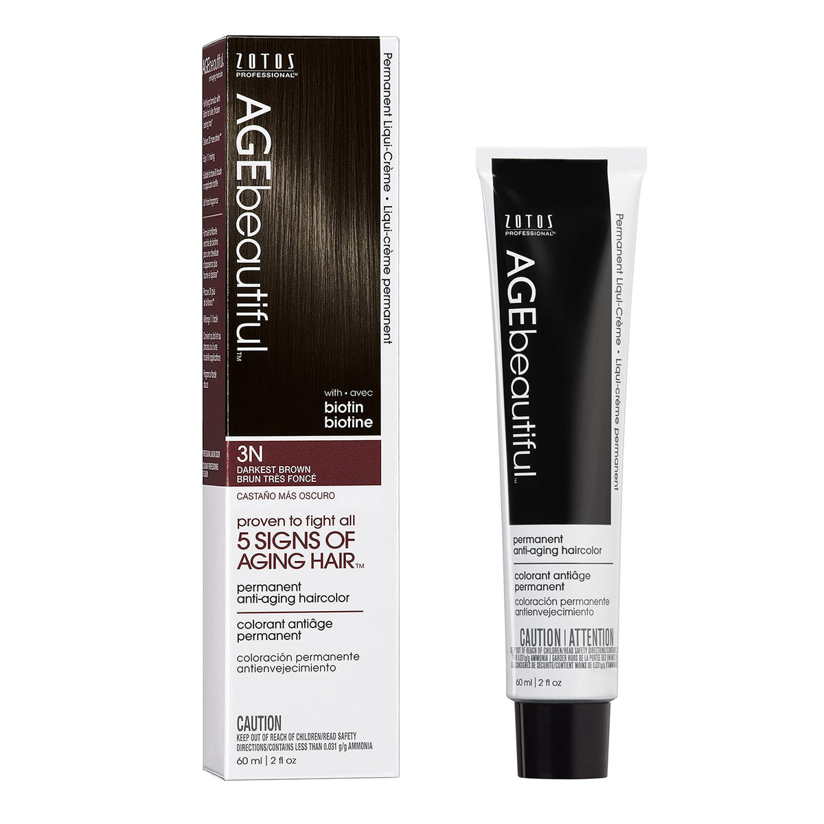 AGE beautiful Teinture Cheveux Permanente 3N Brun Foncé vue avant