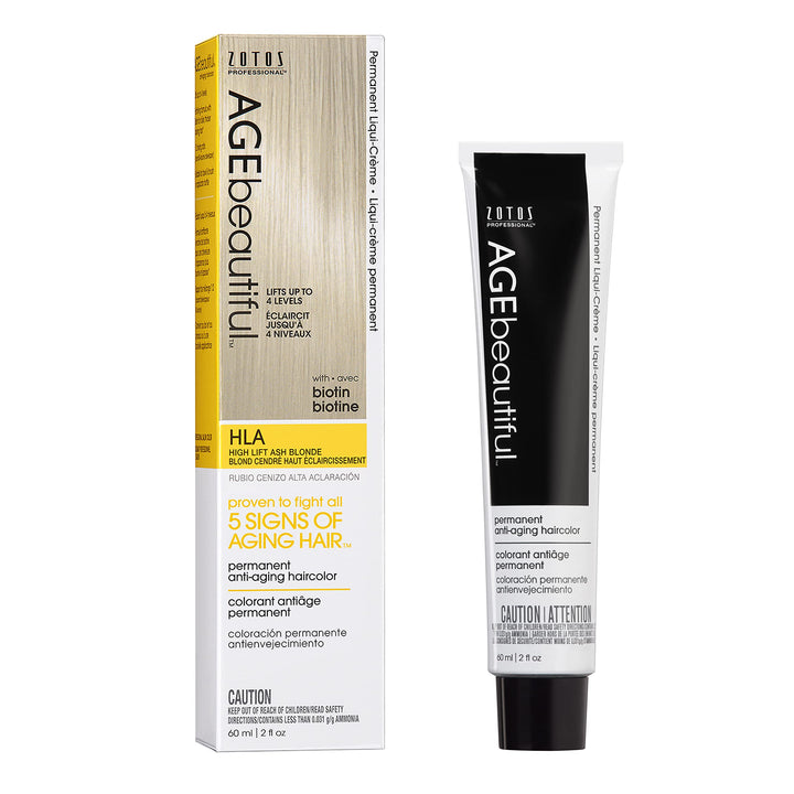 AGE beautiful Teinture Cheveux Permanente Blonde Cendrée 91g - avant et après application