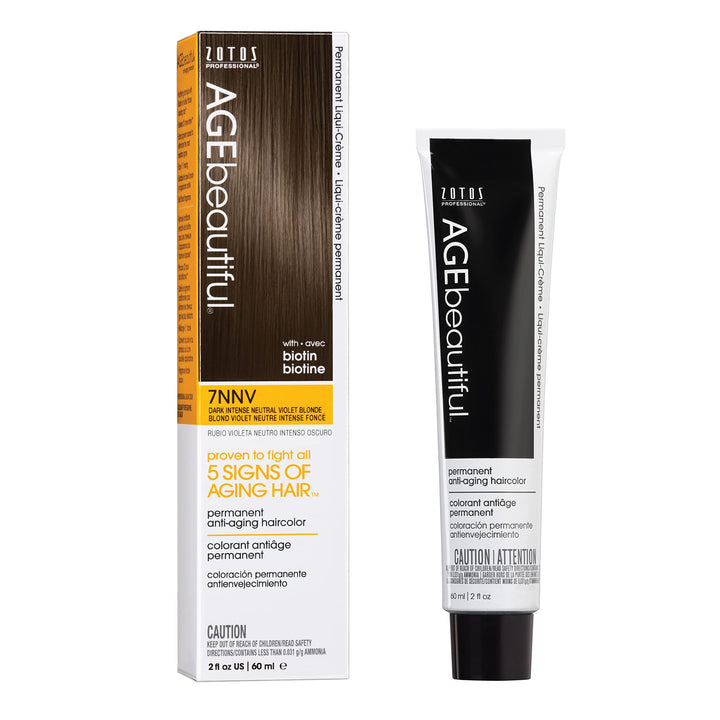 AGE beautiful Teinture Permanente 7NNV Blonde Violette Foncée, emballage avant