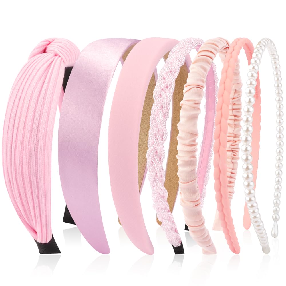 AHONEY bandeaux rose ensemble de 7 pièces avec différents styles