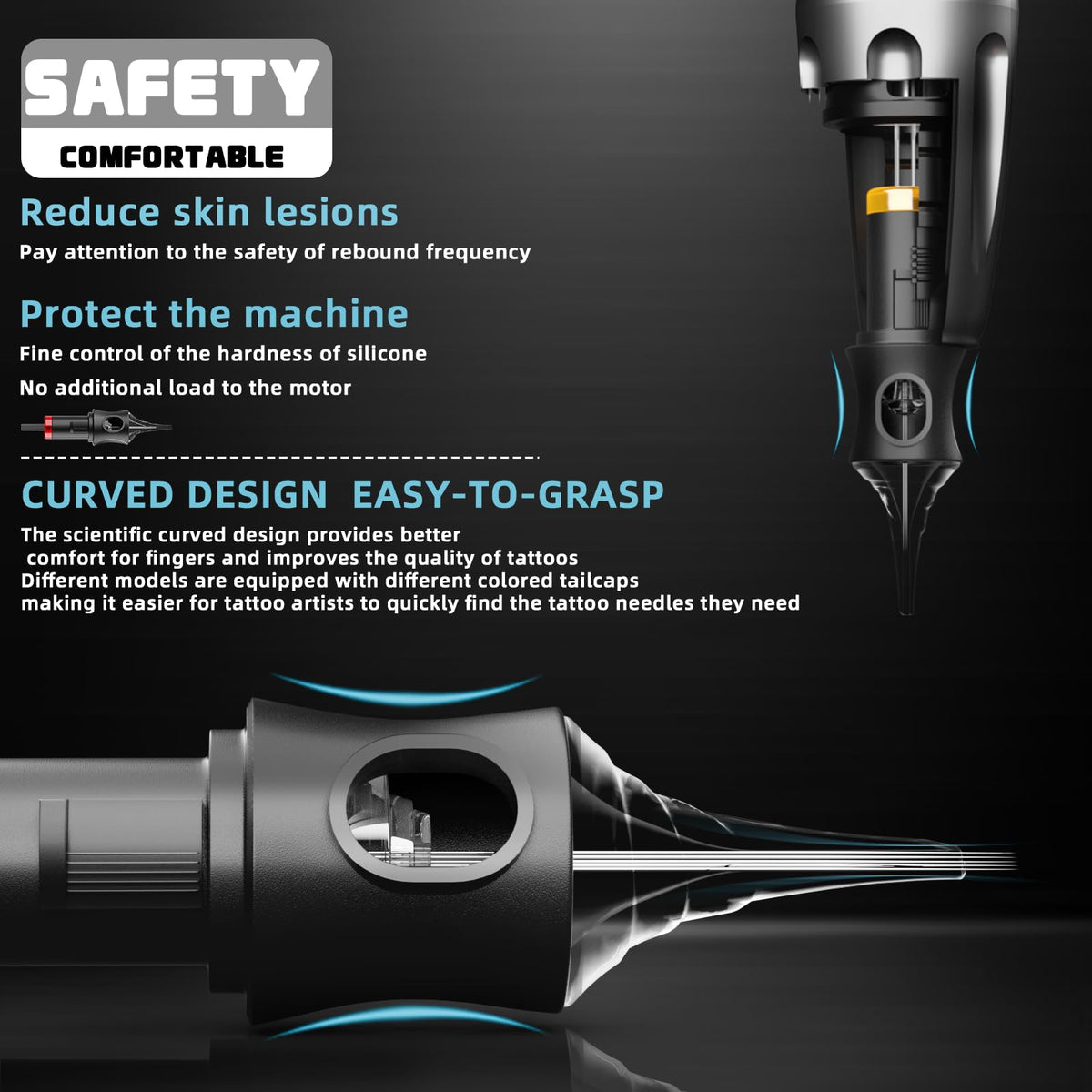 Aiguille de tatouage 1011RL Vidattx, qualité PVC et acier inoxydable