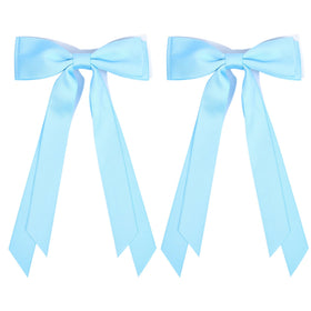 Aileam Bows à Cheveux en Satin beige modèle avant avec clip alligator