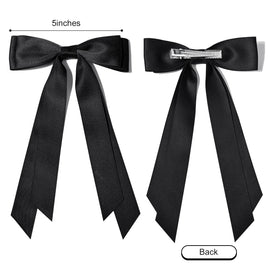 Aileam Bows en satin noir sur un bandeau