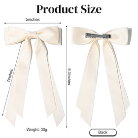 Aileam Bows Satiné 2PCS beige clair avec vêtements assortis