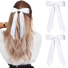 Aileam clips en satin blanc, vue de face