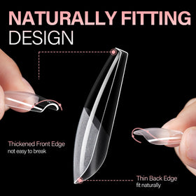 AILLSA Faux Ongles Longs Coffin 216PCS en Gel Jelly vue arrière