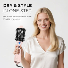 Aima Beauty Brosse Sèche Cheveux rose avec cordon pivotant