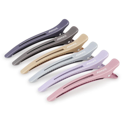 AIMIKE 6 clips de coiffure professionnels vue de face en couleur Morandi