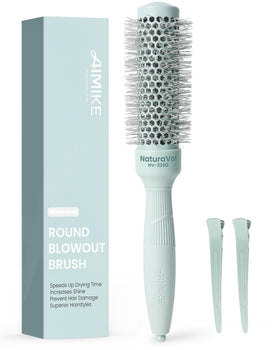 AIMIKE Brosse Ronde NaturaVol 1,3" avec poils en nylon