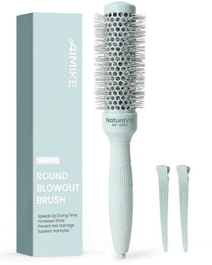 AIMIKE Brosse Ronde NaturaVol 1,3" avec poils en nylon