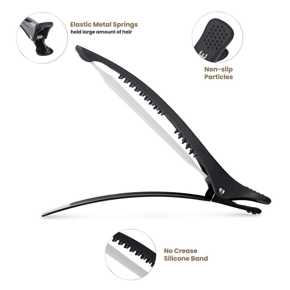 AIMIKE Clips à Cheveux Professionnels couleur abricot, vue latérale