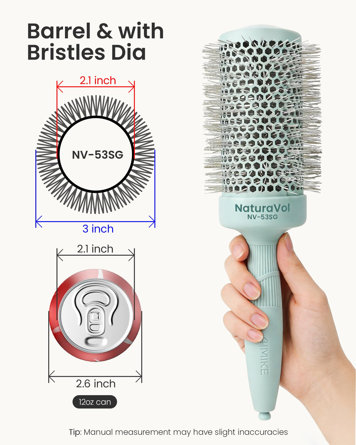 AIMIKE NaturaVol Brosse Ronde vue de côté