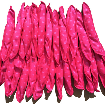 Aimin Hair rouleaux à cheveux en satin rose, vue de face