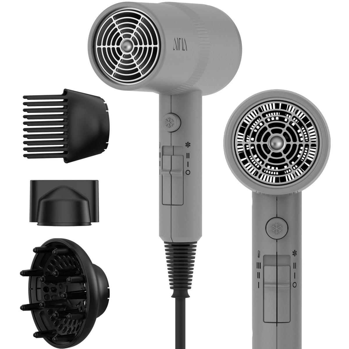 Aina Sèche-Cheveux 1600W modèle gris avec diffuseur