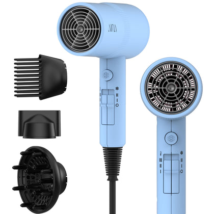 Aina sèche-cheveux bleu modèle avec diffuseur et accessoires