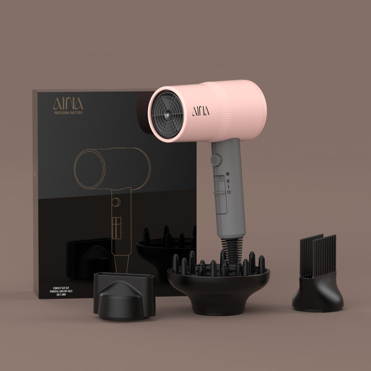 Aina Sèche-Cheveux Diffuseur en utilisation