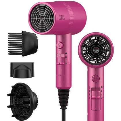 Aina Sèche-Cheveux Rose Néon vue de face avec diffuseur
