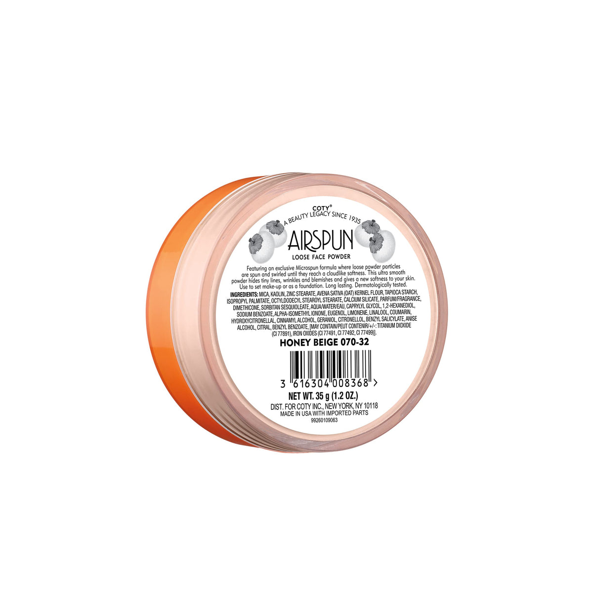 Airspun Poudre Libre Beige Miel 180g texture de poudre