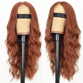 AISI HAIR Perruque auburn avec couture en dentelle vue de côté