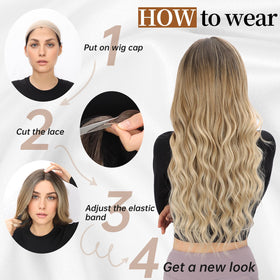AISI HAIR Perruque auburn vue à plat montrant la doublure intérieure