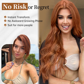 AISI HAIR Perruque auburn vue arrière montrant la longueur