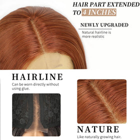 AISI HAIR Perruque auburn vue rapprochée de la texture
