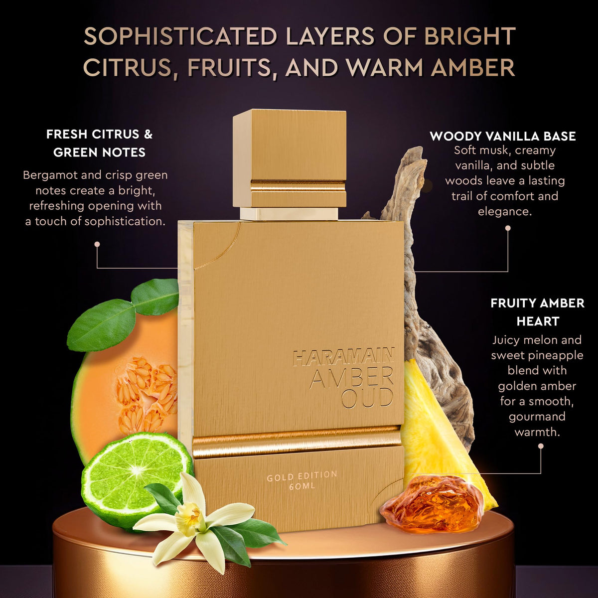 Al Haramain Amber Oud Gold Edition Eau De Parfum 60ml vue latérale