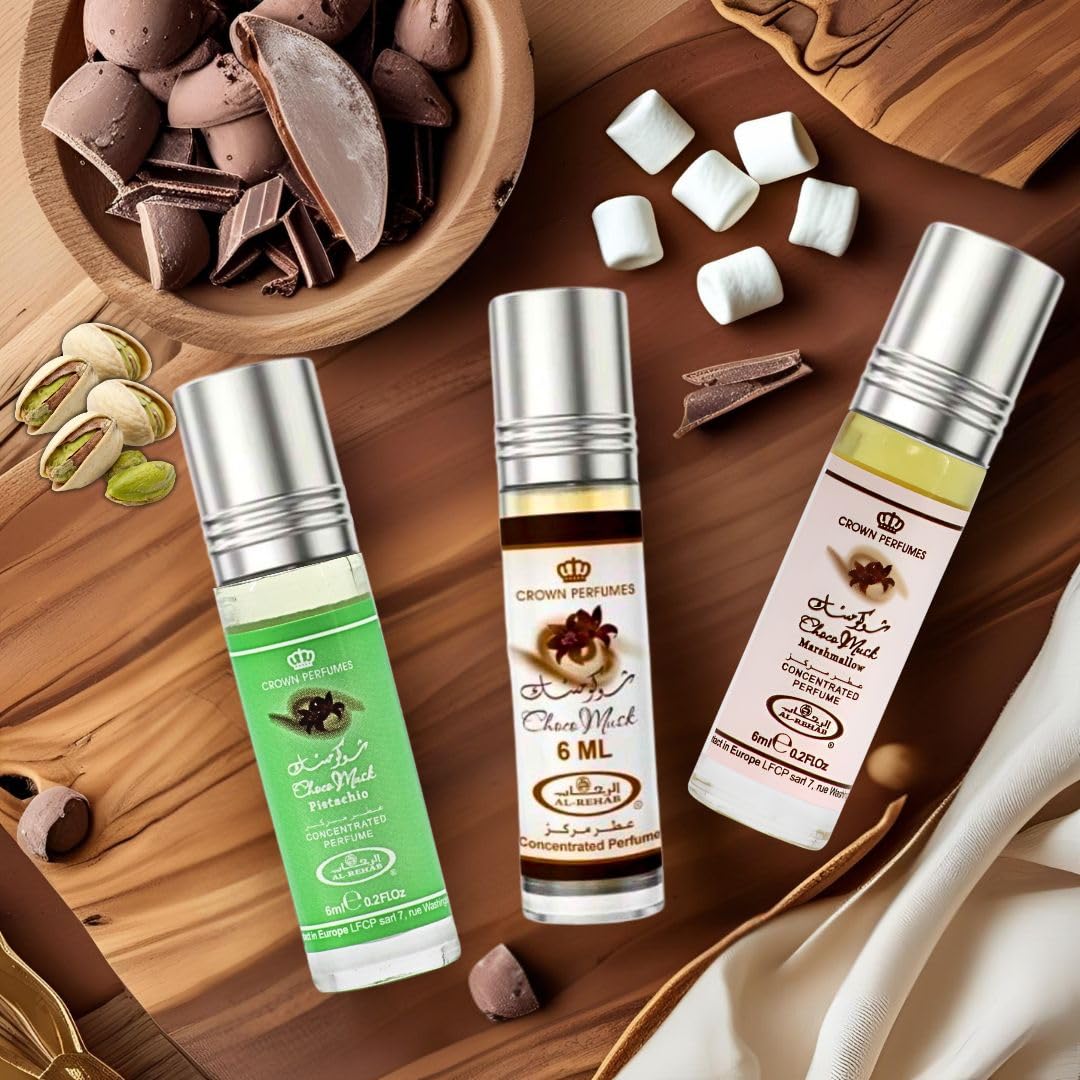Al-Rehab Choco Musk parfum huile 6ml avec accessoires