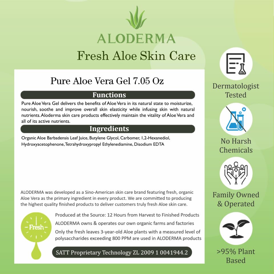 Aloderma Gel d'Aloe Vera avec ingrédients naturels