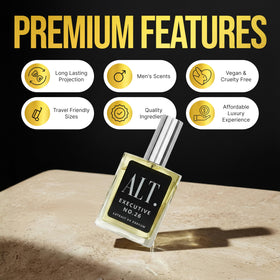 ALT. FRAGRANCES Executive No. 26 extrait de parfum sur un fond neutre