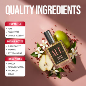 ALT. FRAGRANCES Fleur Noire Extrait de Parfum 100ml arrière avec étiquette