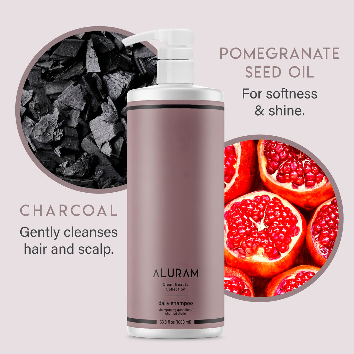 ALURAM Shampooing Hydratant à l'Eau de Coco 1000ml dans une salle de bain