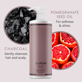 ALURAM Shampooing Hydratant à l'Eau de Coco 1000ml dans une salle de bain