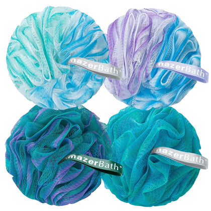 AmazerBath Éponge de Luffa Charbon vue de face, couleur verte