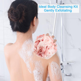 AmazerBath éponge loofah exfoliante avec mousse de gel douche