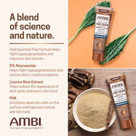 Ambi Crème Éclaircissante Avancée 50g avec ingrédients clés
