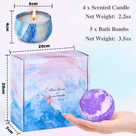 Ambiance de bain relaxante avec bougies et bombes de bain