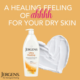 Ambiance de la lotion Jergens Ultra Healing dans une salle de bain
